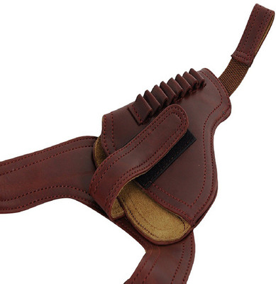 

Purwanchal Pure Leather 32 Bore Pistol/Revolver Holster With Bullet Holder, 18 cm x 12 cm (Dark Maroon) Locking Carabiner(Maroon)