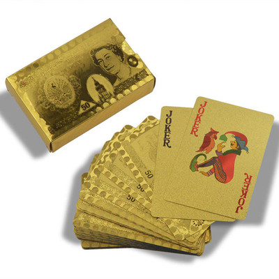 

Akshat Playing Card Golden 50 Pound Fifty Gold Foil Poker High Waterproof Playing Cards(GOLDEN)
