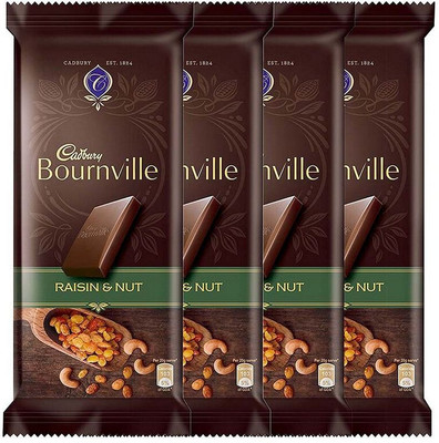 

Cadbury Bournville Raisin and Nut Dark Chocolate Bars(Pack of 4, 320 g)