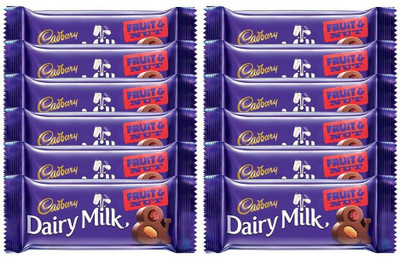 

Cadbury Dairy Milk Fruit & Nut Chocolate Bars(Pack of 12, 432 g)