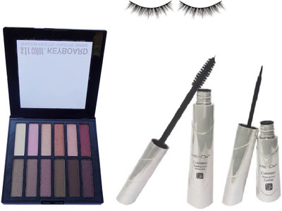 

KASCN ORIGINAL HIGH QUALITY PROFESSIONAL MASCARA,EYESHADOW,EYELINER,EYELASH COMBO KIT FOR ALL SKIN TONE(Set of 4)