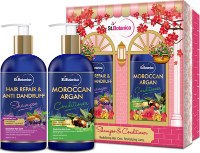 

StBotanica Hair Repair & Anti Dandruff Hair Shampoo + Moroccan Argan Hair Conditioner(Set of 1)