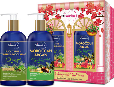 

StBotanica Eucalyptus & Tea Tree Oil Hair Repair Shampoo + Moroccan Argan Hair Conditioner(Set of 1)