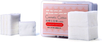 

Kelley 100% Natural Cotton 500 Soft Thin Cotton Daily Facial Makeup Pads, 80 Thik Double-sided Makeup Cotton Pads for Facial Makeup Removal and Nail Polish (Pack Of 580)(580 Units)