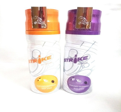 

EKOZ STRIKE HOMME AND FEMME Perfume Body Spray - For Men & Women(400 ml, Pack of 2)
