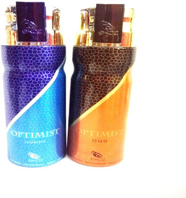 

EKOZ OPTIMIST HOMME AND OPTIMIST OUD Perfume Body Spray - For Men & Women(400 ml, Pack of 2)
