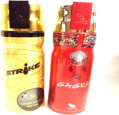 

EKOZ STRIKE GOLD AND GAGRA Perfume Body Spray - For Men & Women(400 ml, Pack of 2)