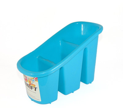 

Prime Stores 3 Compartments Virgin Plastic Multipurpose Storage Stand - Desk Organizer(Blue)