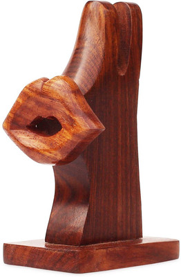 

WoodCart 1 Compartments H@ndmade Wooden Specs Holder Lip Design with Natural Wooden Colored Specs Holder(Brown)