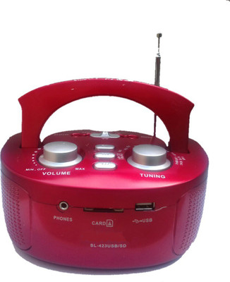

CRETO latest model high sound fm radio support fm radio, headphone out,memory card , usb pendrive FM Radio(Red)