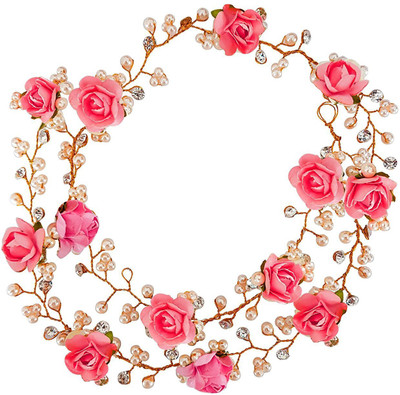 

INAAYA Wedding Hair Vine Headband Flower Crown Tiara Accessories for Bridal Girls Hair Accessories (Pink) Hair Accessory Set(Pink)