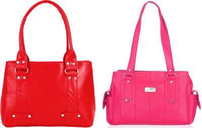 

Lady bar Shoulder Bag(Red, Pink), Pink;red