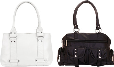 

Lady bar Shoulder Bag(White, Black), Black;white