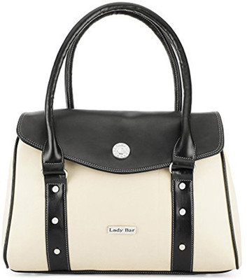 

Lady bar Hand-held Bag(Beige, Black)