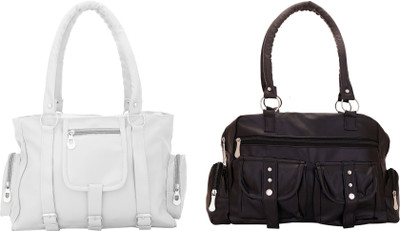 

Lady bar Shoulder Bag(White, Black), Black;white