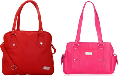 

Lady bar Shoulder Bag(Red, Pink), Pink;red