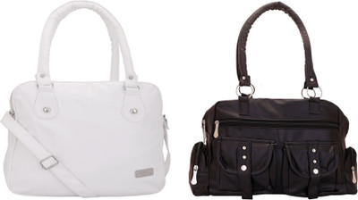 

Lady bar Shoulder Bag(White, Black), Black;white