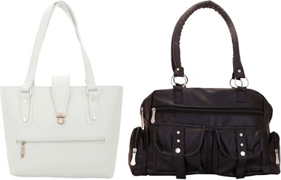 

Lady bar Shoulder Bag(White, Black), Black;white