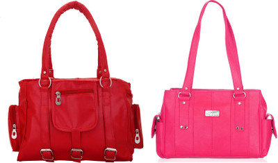 

Lady bar Shoulder Bag(Red, Pink), Pink;red
