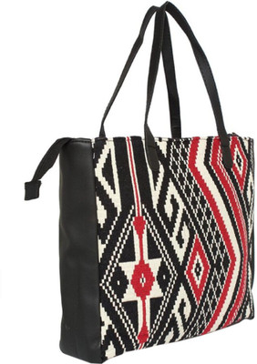 

Kanvas Katha Tote(Black, White)