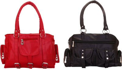 

Lady bar Shoulder Bag(Red, Black), Black;red