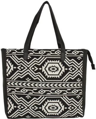 

Kanvas Katha Tote(Black, White)