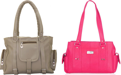 

Lady bar Shoulder Bag(Grey, Pink)
