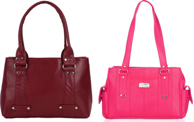 

Lady bar Shoulder Bag(Maroon, Pink)