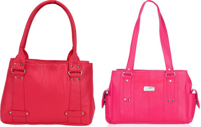 

Lady bar Shoulder Bag(Red, Pink), Pink;red