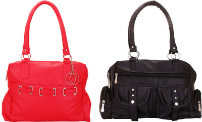 

Lady bar Shoulder Bag(Red, Black), Black;red