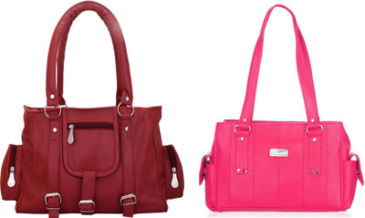 

Lady bar Shoulder Bag(Maroon, Pink)