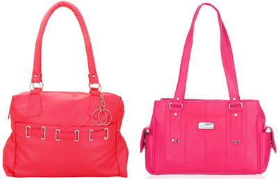 

Lady bar Shoulder Bag(Red, Pink), Pink;red