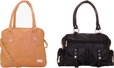

Lady bar Shoulder Bag(Tan, Black), Black;tan