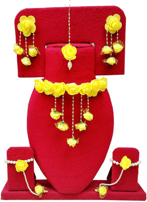 Bharat Sales Fabric Jewel Set(Yellow)