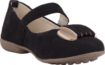 

77 seventy seven Girls Velcro Ballerinas(Black