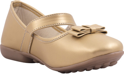 

77 seventy seven Girls Velcro Ballerinas(Gold