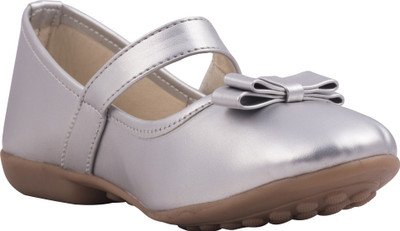 

77 seventy seven Girls Velcro Ballerinas(Silver