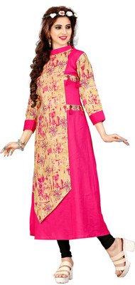kvsfab Women Abstract A-line Kurta(Multicolor)