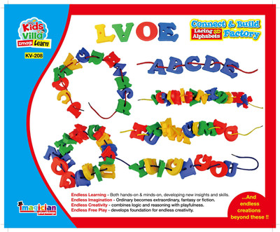 Kids Villa Imagi Learn Connect & Build - Lacing 3D Alphabets(Multicolor)