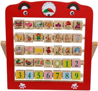 

Civil Alphabet Teaching Frame Fun Way To Learn Numbers and Letters Wooden Toy (Multicolor)(Multicolor)