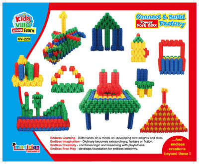 

Kids Villa Imagi Learn Connect & Build - Tower Fork Blox Factory(Multicolor)