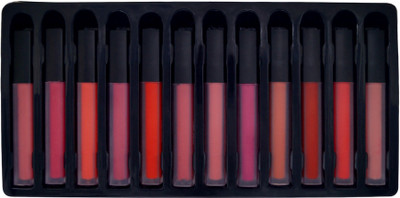 

One Personal Care Pack of 12 Ultra Matte Liquid Lipstick (Coral Series)(Multicolor)