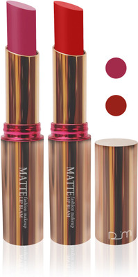 

femina09 cosmetics makeup velvet matte Enriched with Vitamin E lipstick purple red fashion collection combo set of 2 (purple,red, 10 g)