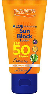 

P O Care Aloe Moisturizing Sun Block Lotion Spf 50 Pa(45 ml)