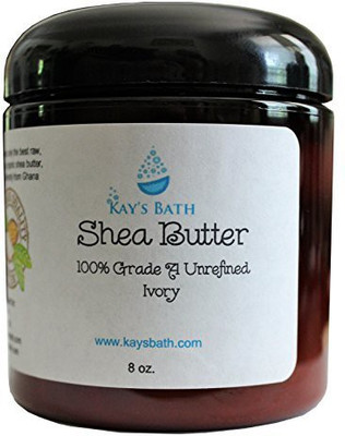 

Kays Bath Shea Butter 100% Raw Unrefined Grade A Ivory White Moisturizer for Cream, Lotion(236.59 ml)