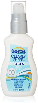 

Coppertone ClearlySheer Faces Sunscreen SPF 50 Lotion(59.15 ml)