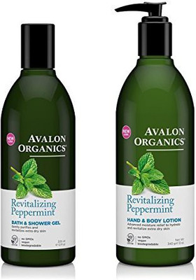

Avalon Organics Revitalizing Peppermint Bath and Shower Gel and Revitalizing Peppermint Hand and Body Lotion(354.89 ml)