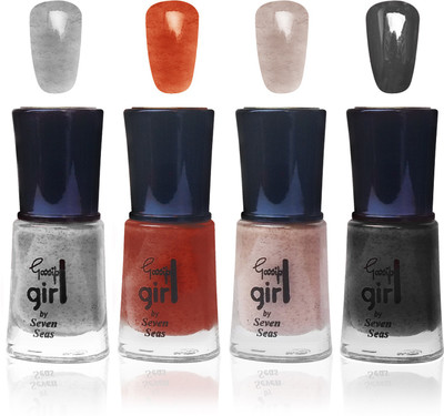 

Seven seas cosmetics makeup gossip girl glitter nail polish fashion multicolor 8474 set of 4 cremy brown,peach,black,maroon