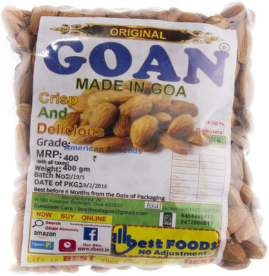 

Original Goan Fresh Premium Quality Regular Size California Almonds(400 g, Pouch)