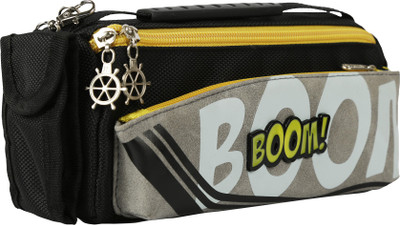 

Instabuyz Latest Zipper Pencil Pouch Box / Pencil Case Large Capacity Pen Bag Pouch Latest Design for Kids Perfect Return Gifts Online Boom Art Polyester Pencil Box(Set of 1, Black, Grey)
